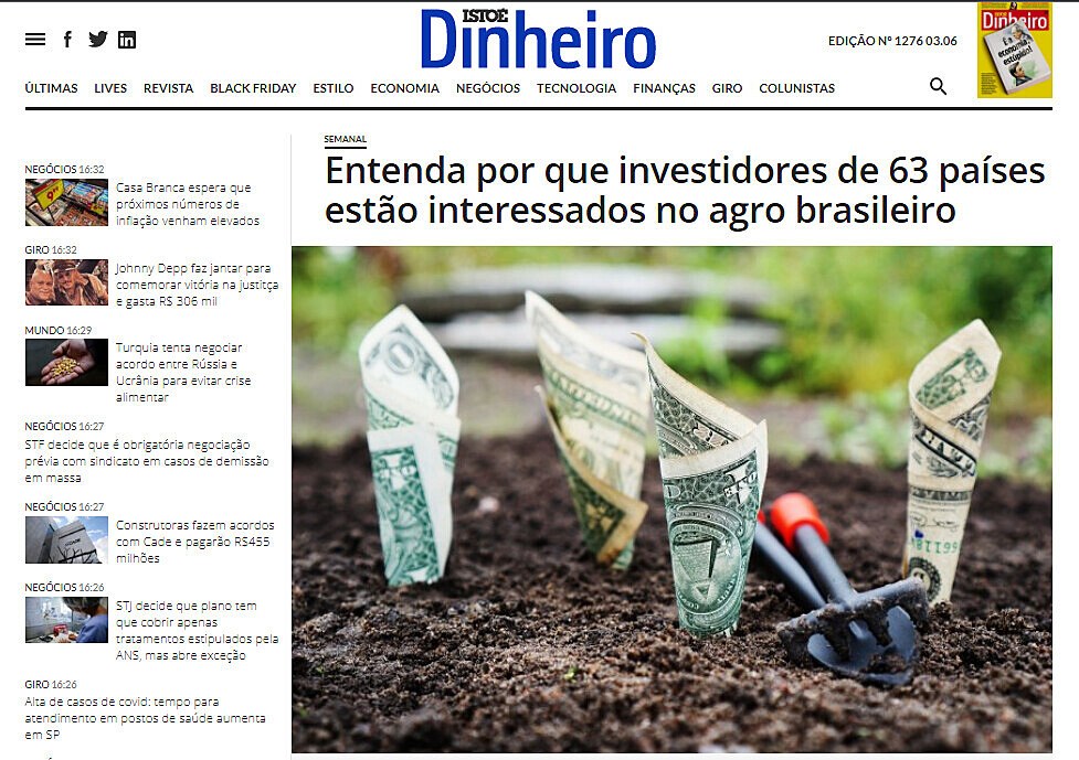 Entenda por que investidores de 63 países estão interessados no agro brasileiro